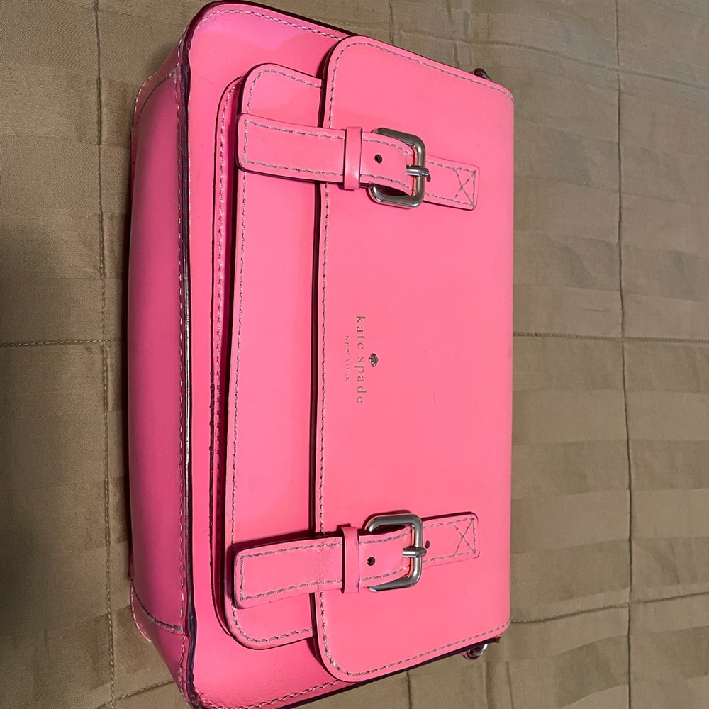 Greatly Loved Kate Spade purse- see photos for wear. Bright hot pink color!